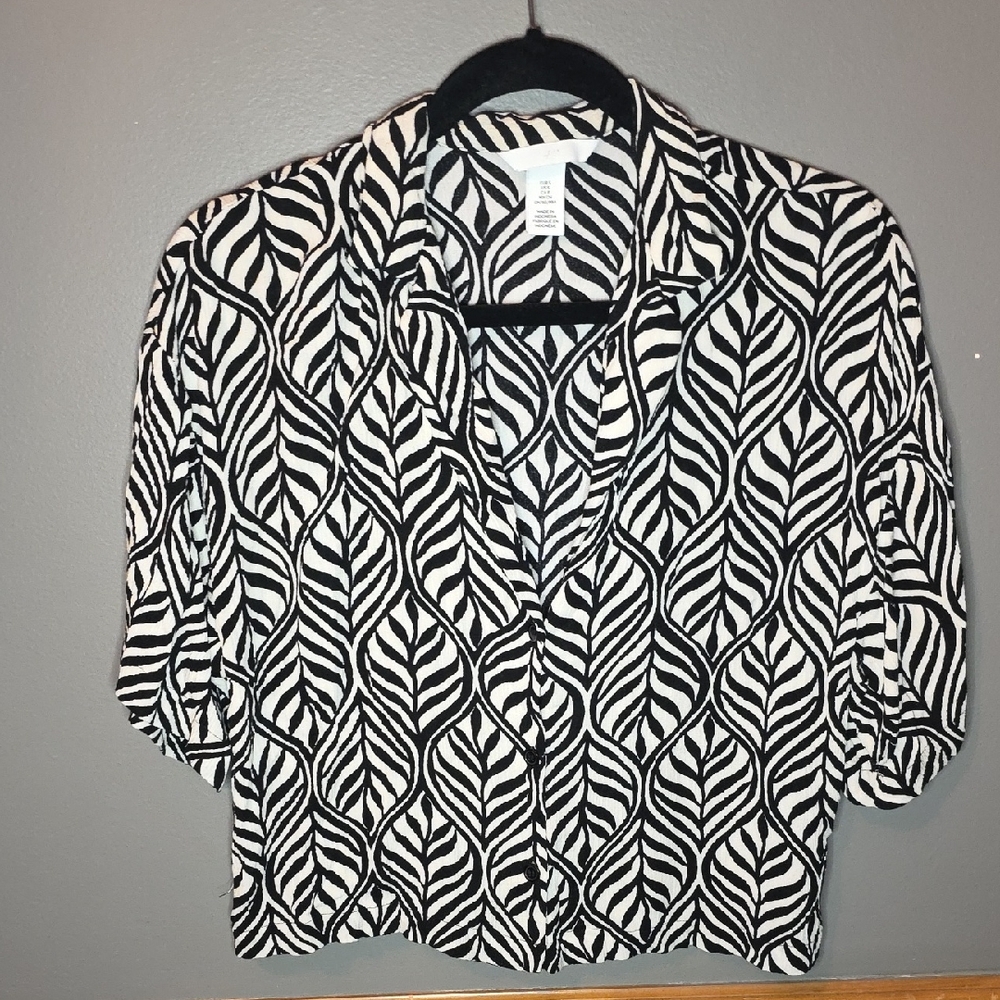 H&M Zebra Print Top in Black and White